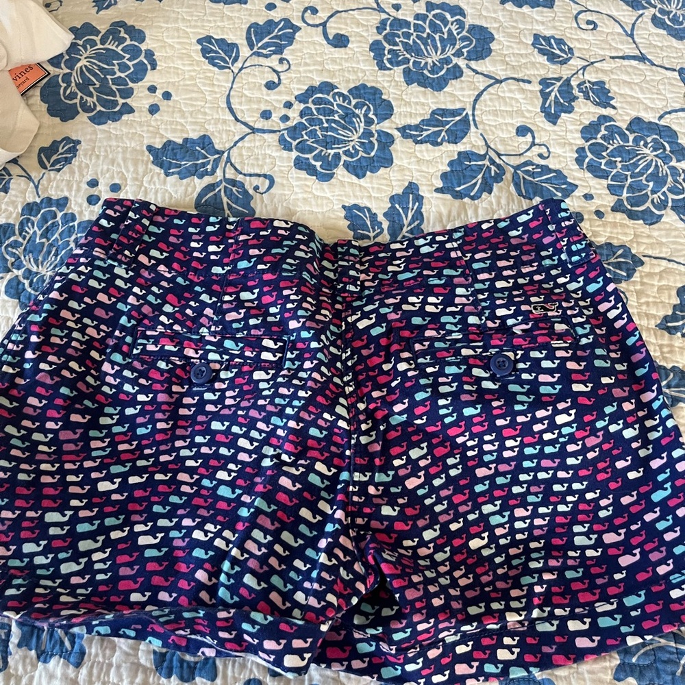 Vineyard Vines Purple Multicolor Whale Shorts 3”